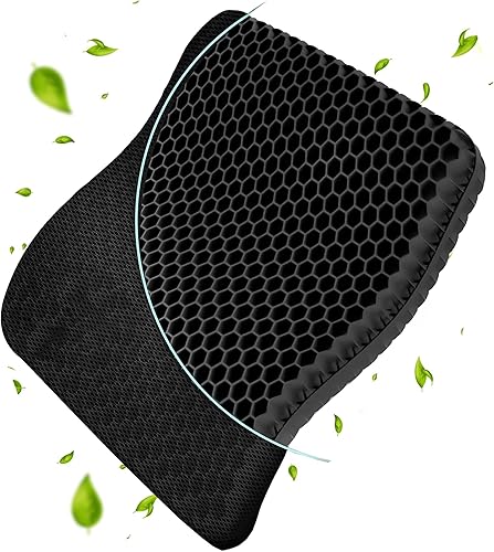 Cojín de asiento de gel para estar sentado durante mucho tiempo, diseño de panal transpirable, dolor de espalda, ciática, cadera, coxis, cojín para