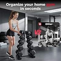 Vista 8 de Soporte para mancuernas solamente, soporte de pesas para mancuernas, marco en A, compacto para gimnasio en casa, ahorro de espacio