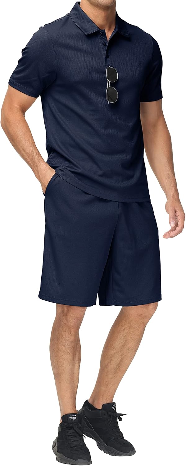 MoFiz Men’s Sweatsuits 2 Pieces Short Sets Lightweight Quick Dry Fit Outfits Casual Suits
