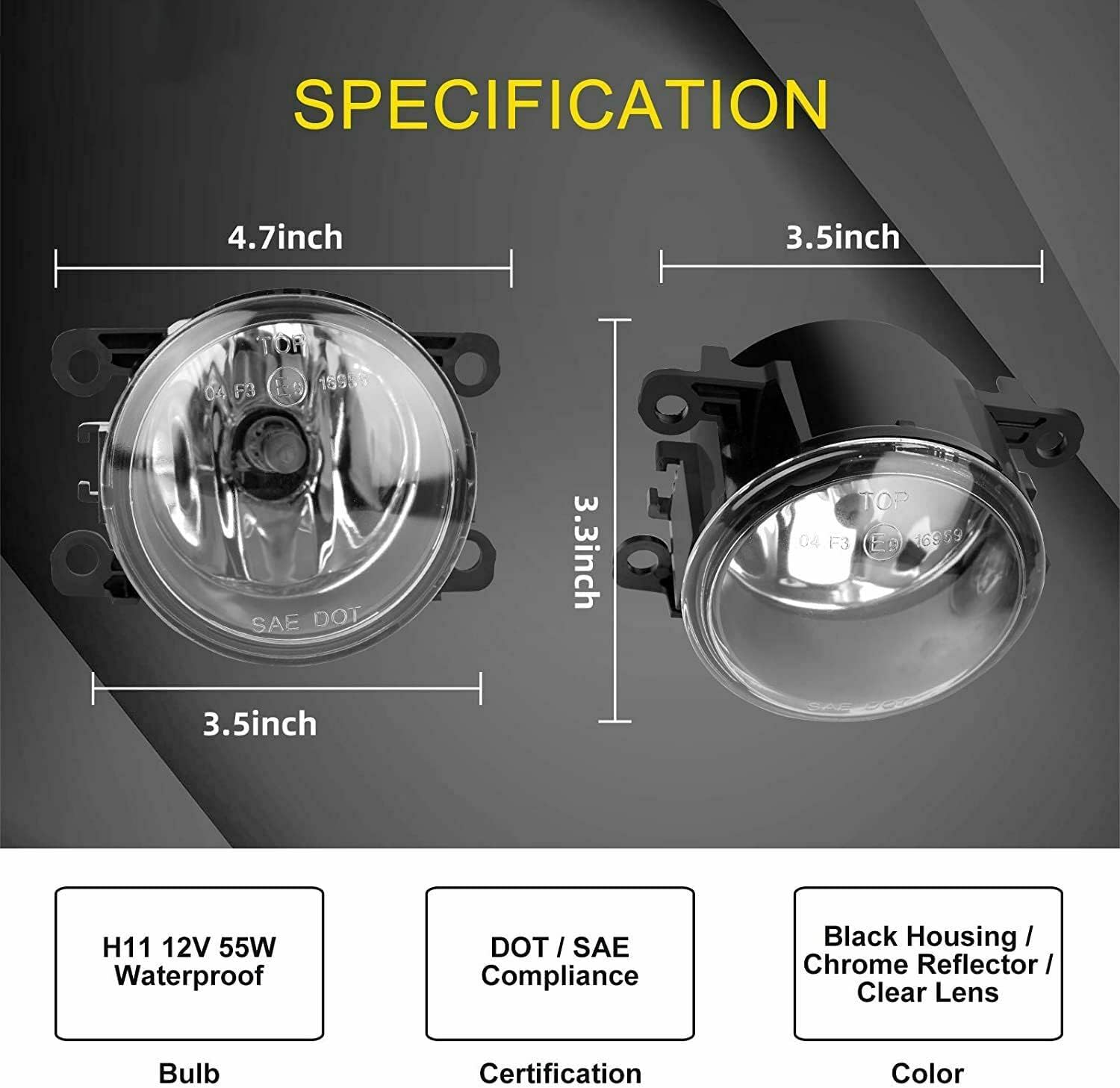 Tiny Force Fog lights Compatible with Acura Honda TSX RDX TL ILX CRV PILOT 33900-T0A-A01 Front Bumper Assembly with Bulbs Daytime Driving Lamps Left + Right Side