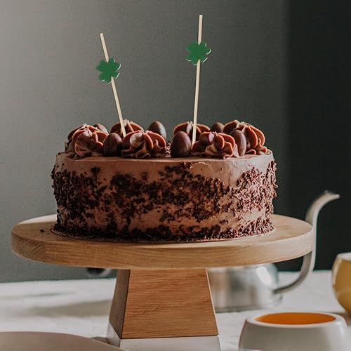 Miniatura 7 de HEMOTON 100 piezas de trébol fruta recoger adornos de Navidad hoja verde decoración barbacoa fiesta suministros aperitivos hamburguesas palillos