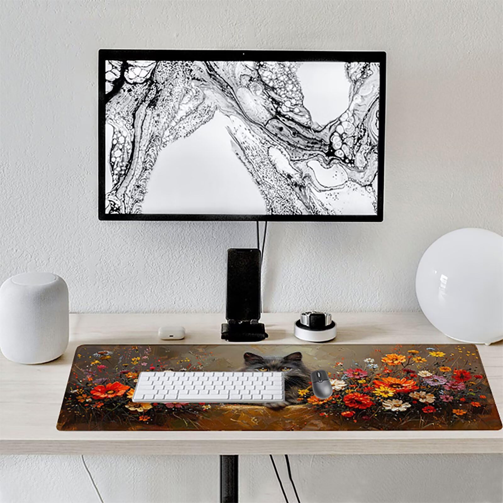 Gato Alfombrilla Ratón Gaming XXL 1500x800 mm, Alfombrilla Gaming Amarillo Mousepad con Base de Goma Antideslizante, Impermeable Desk Mat para Teclado y Raton, Accesorios Gaming Regalos de Hombre L-Z