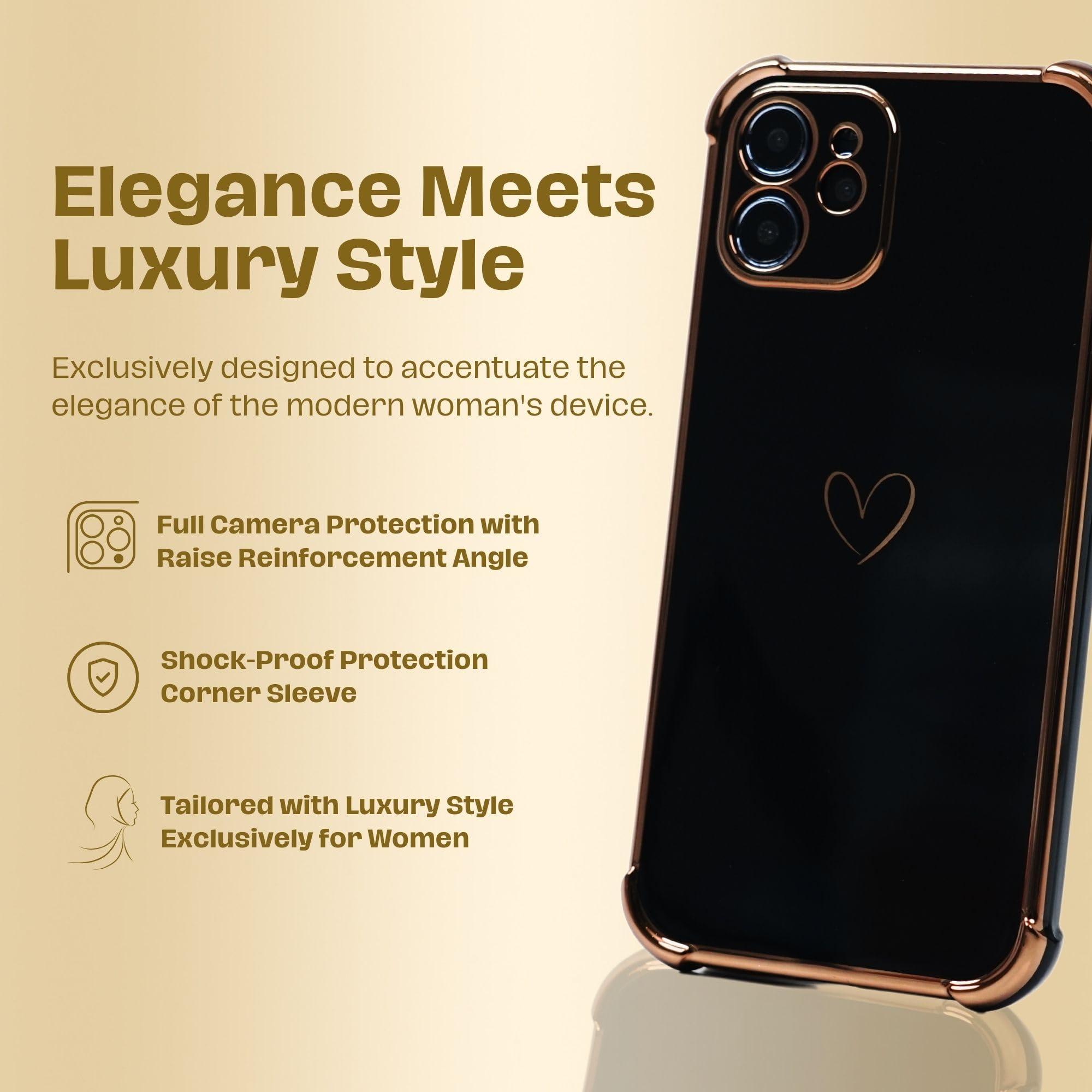 Amazon.com: Black Phone Case for iPhone 12 & iPhone 12 Pro