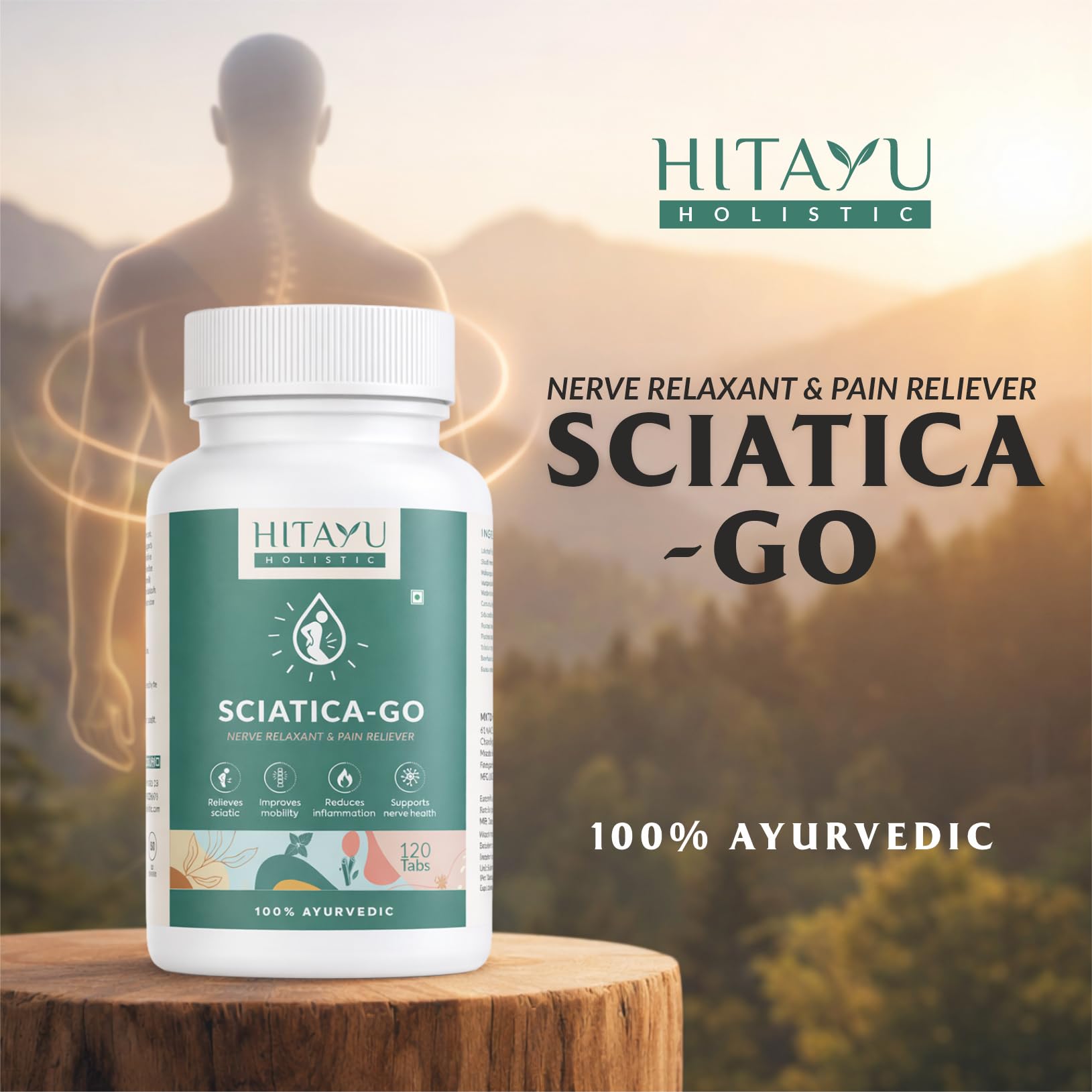 Sciatica Go | Nerve Relaxant & Pain Reliever | Ayurvedic Relief for Sciatic Pain, Inflammation & Nerve Health | Supports Mobility, Flexibility & Vata Balance | — Amazon image 2