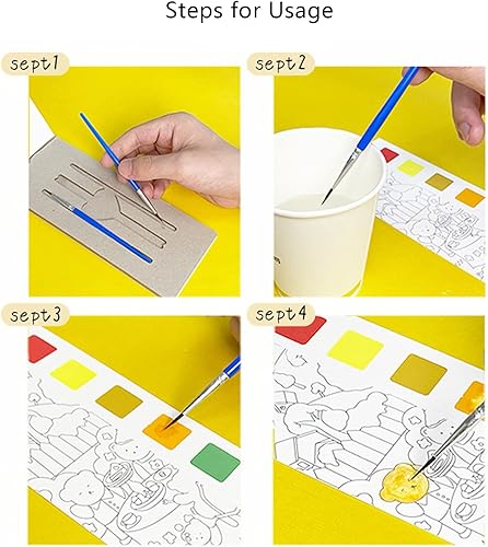 Miniatura 2 de Libro de pintura de acuarela de bolsillo con 2 bolígrafos, libro para colorear con pigmentos de color de agua, kit de acuarela de bolsillo de viaje,