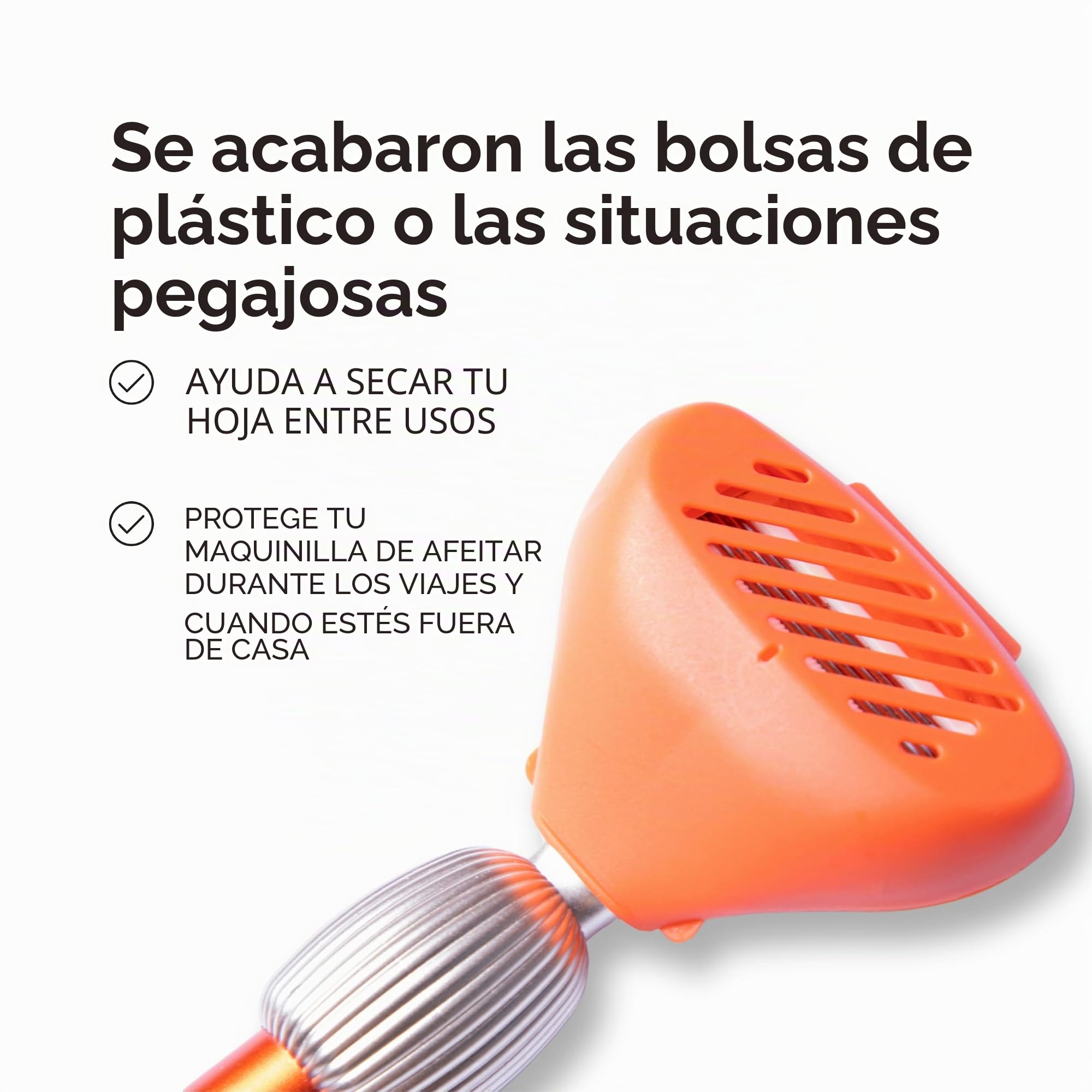 Fler The Razor Shave Set - Maquinilla de Afeitar para Mujer con Cabezales Intercambiables, con Soporte, 6 Cuchillas de Repuesto y Funda Protectora, Cuchilla Unisex con Aloe Vera, Vitamina E (Naranja)