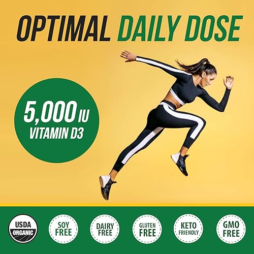 Miniatura 8 de Plant-D3 Vitamina D3 orgánica 5000 UI  Vegano, fuerza máxima sublingual líquido D3 gotas  200% mayor absorción  Forma de colecalciferol 100% a base