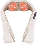 Shiatsu Neck Shoulder Back Massager with Heat - Electric Deep Tissue 3D Kneading Massage Pillow for Lower Back, Calf, Legs, Full Body Muscle Relaxation, Home, Office, and Car Use