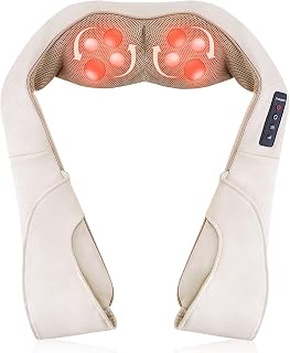 TRIDUCNA Shiatsu Neck & Shoulder Massager with Heat - Deep Tissue 3D Kneading Pillow for Back, Legs, Full Body Relaxation - Home, Office, Car