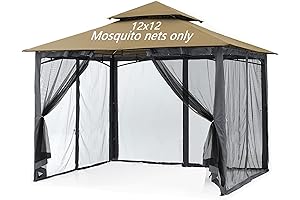 BLACK GAZEBO MOSQUITO NETTING FOR GAZEBO CANOPY (12'x14')