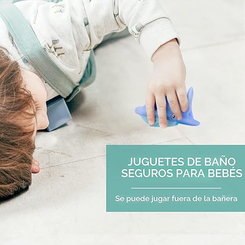 Miniatura 5 de Hely Cancy Juguetes de baño para bebés de 18 meses, juguetes de bañera de animales sin agujeros, juguetes de bañera para bebés