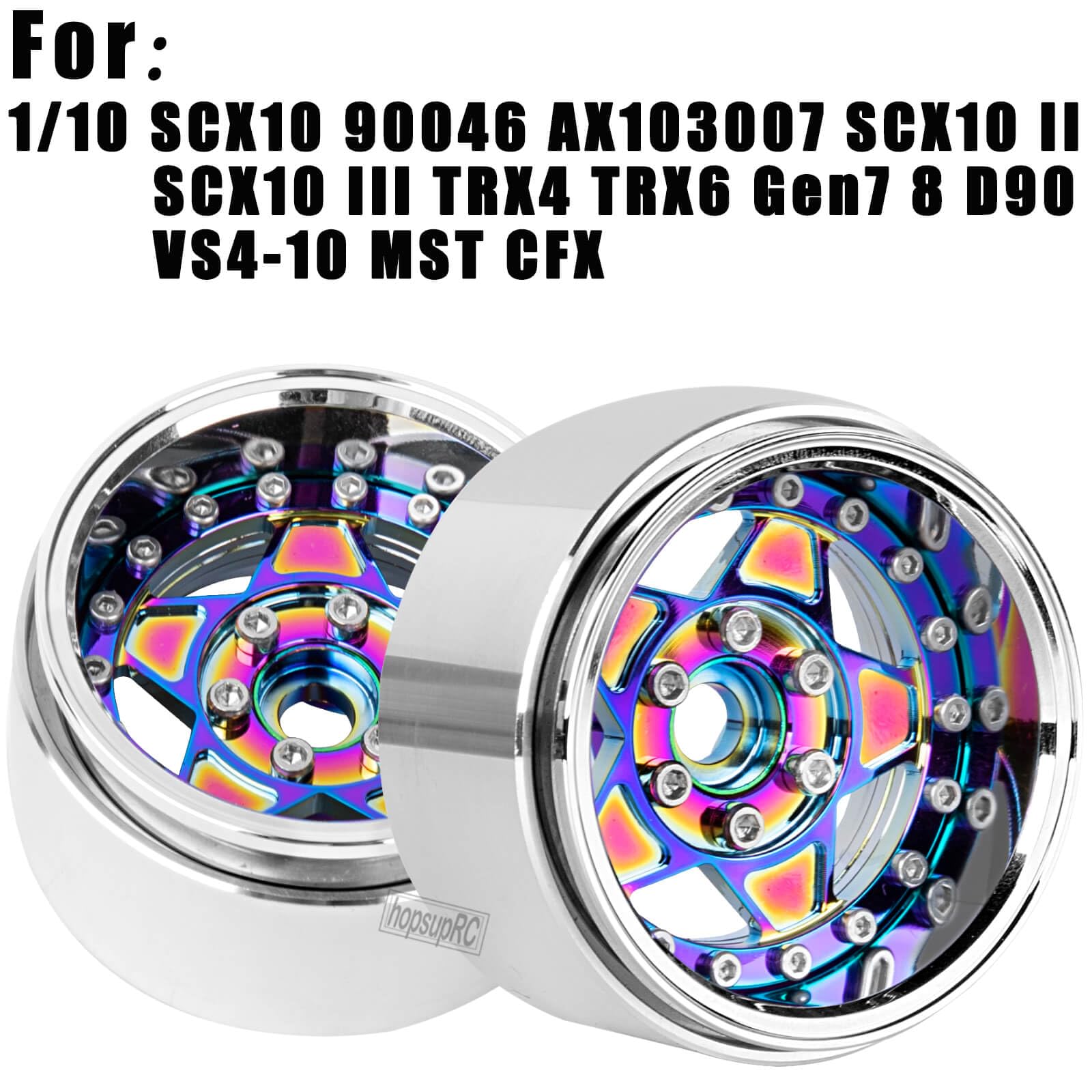 hopsupRC RC Wheel Rim 1.9inch Beadlock Upgrades Part for 1/10 SCX10 90046 AX103007 SCX10 II SCX10 III TRX4 TRX6 Gen7 8 D90 VS4-10 MST CFX,Aolly 1.9 Beadlock Wheel Rims Heavy Duty Wheel Hub Rim?Silver?