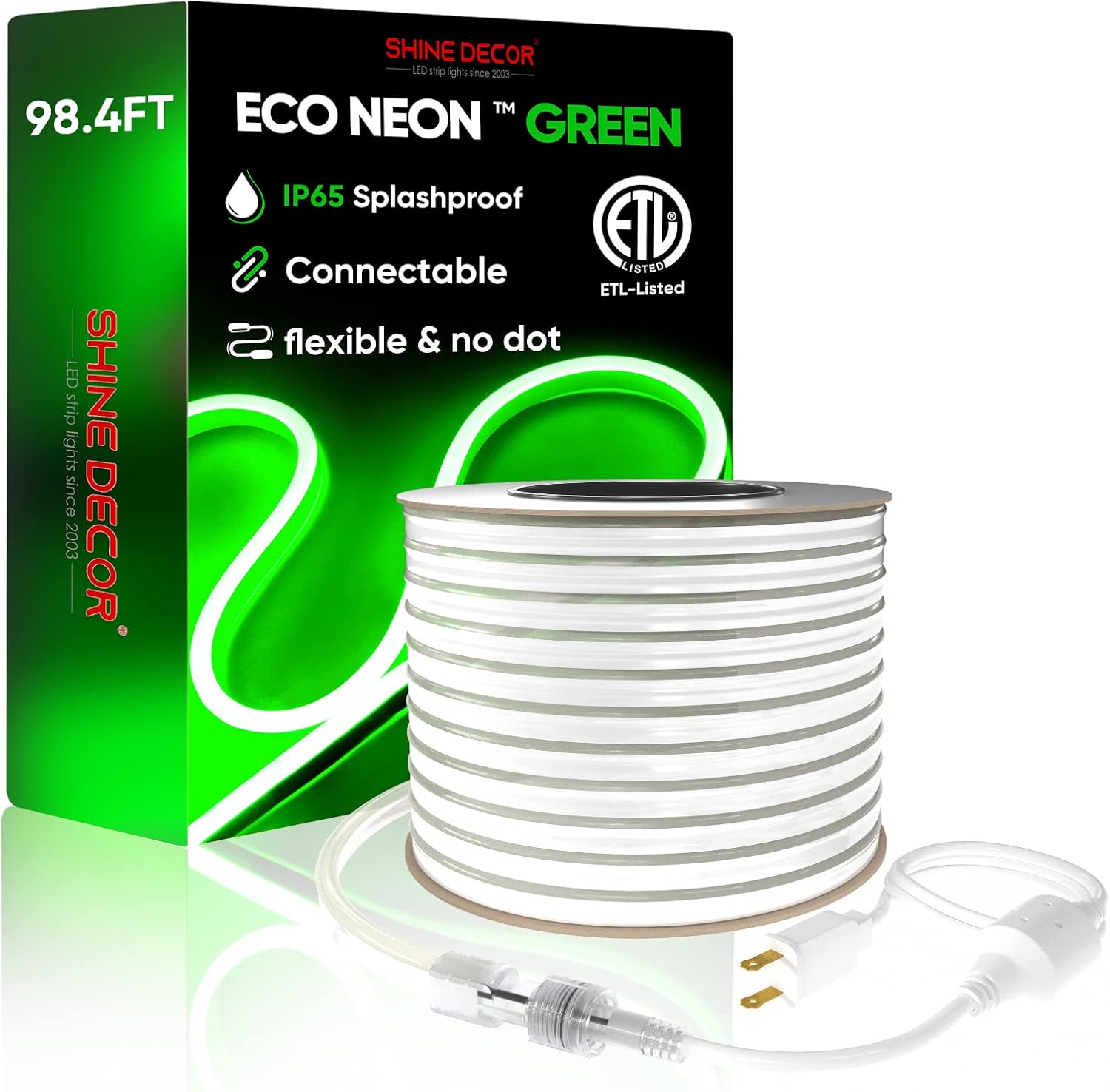 Shine Decor Bundle Products of Aluminum Channel Track Pack with Green 30M/98.4ft LED Neon Rope Lights Kit image 2