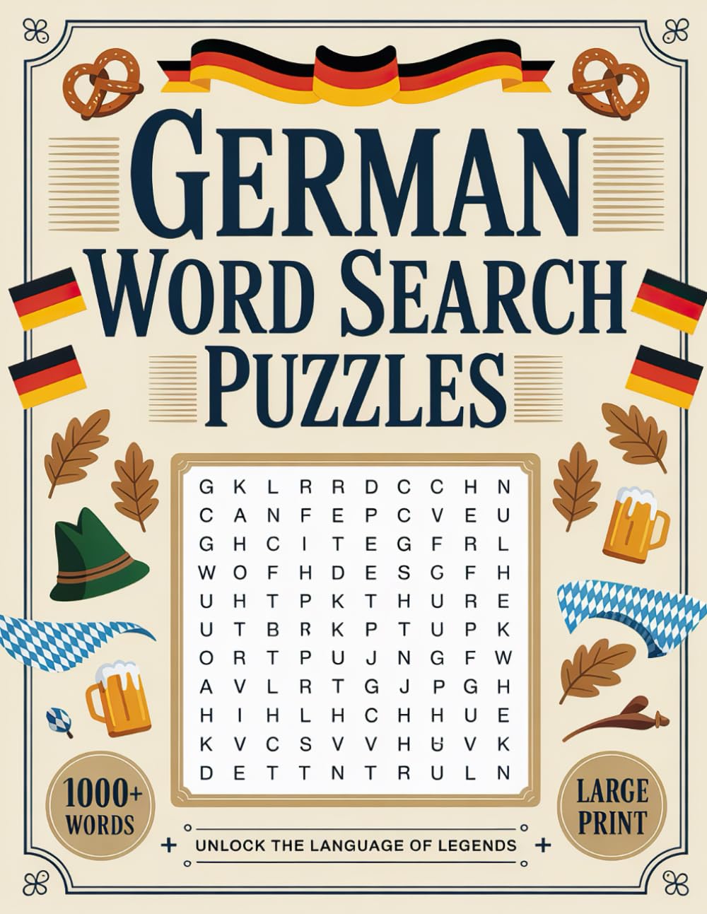 German Word Search Puzzles: Boost Word Skills With Simple Large Print Puzzles For Adults & Seniors