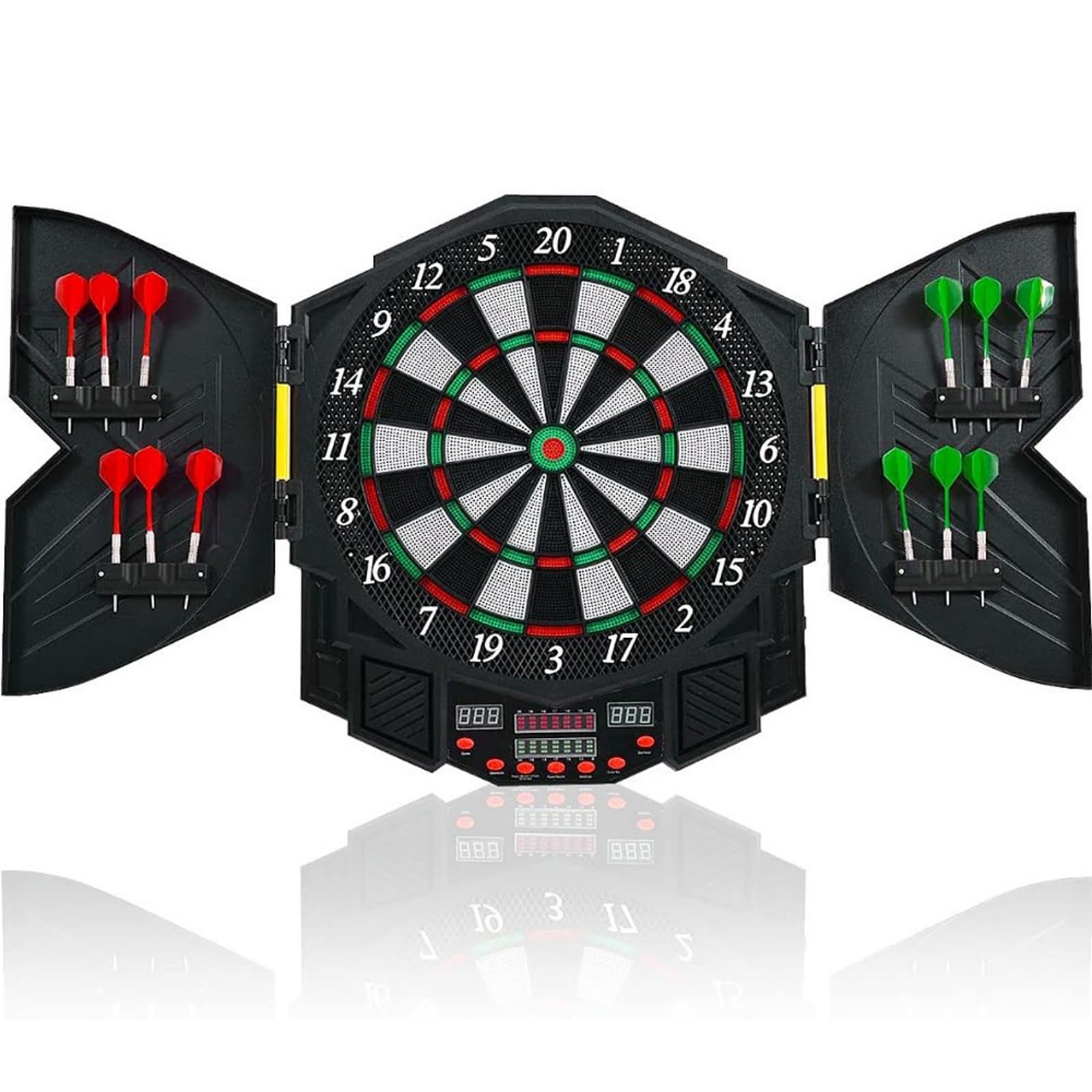 Jeu de Fléchettes Électronique avec Cible, 12 Fléchettes, 96 x 54,6 cm, Écran LCD, Noir