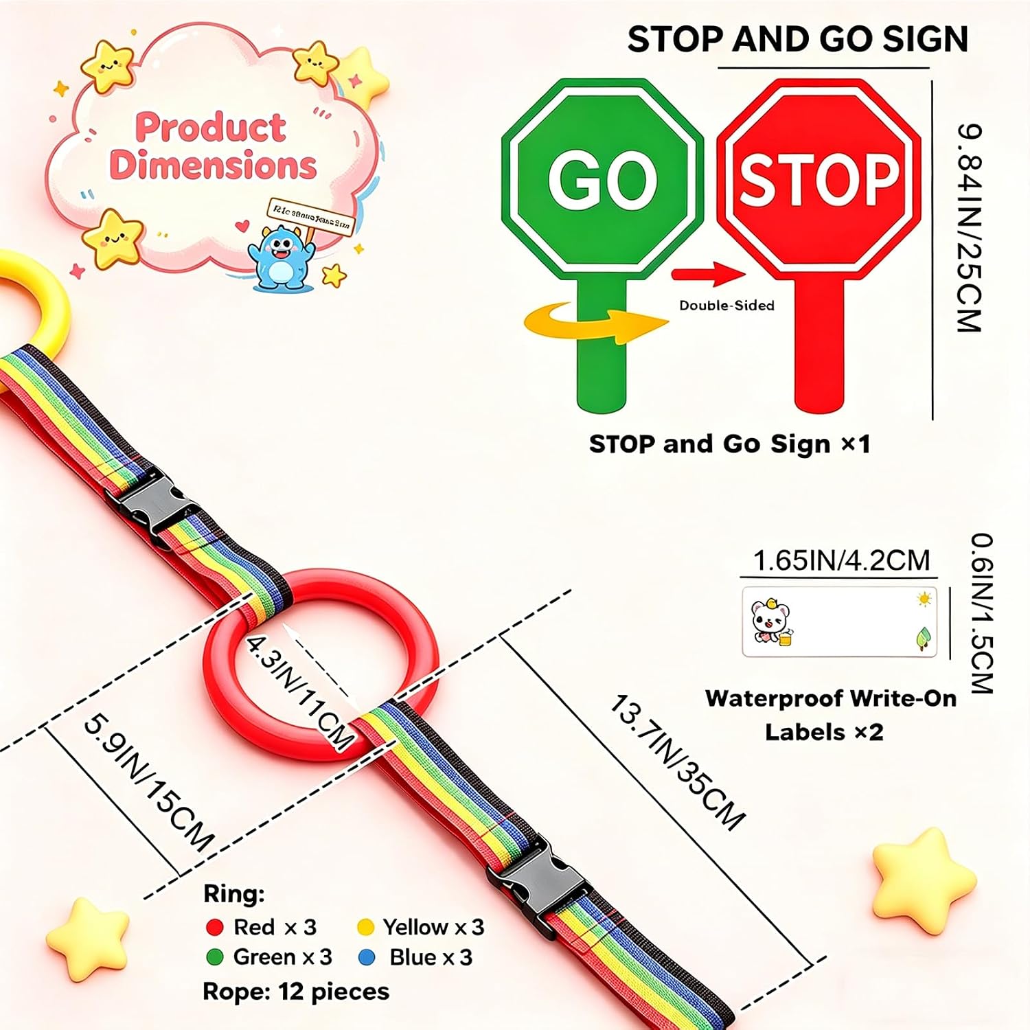 Walking Rope for Preschool - 12-Ring with Detachable Safety Line | Walking Line with Handle - Ease Teachers' Workload Efficiently| Safe Lineup & Educational Aids image 2