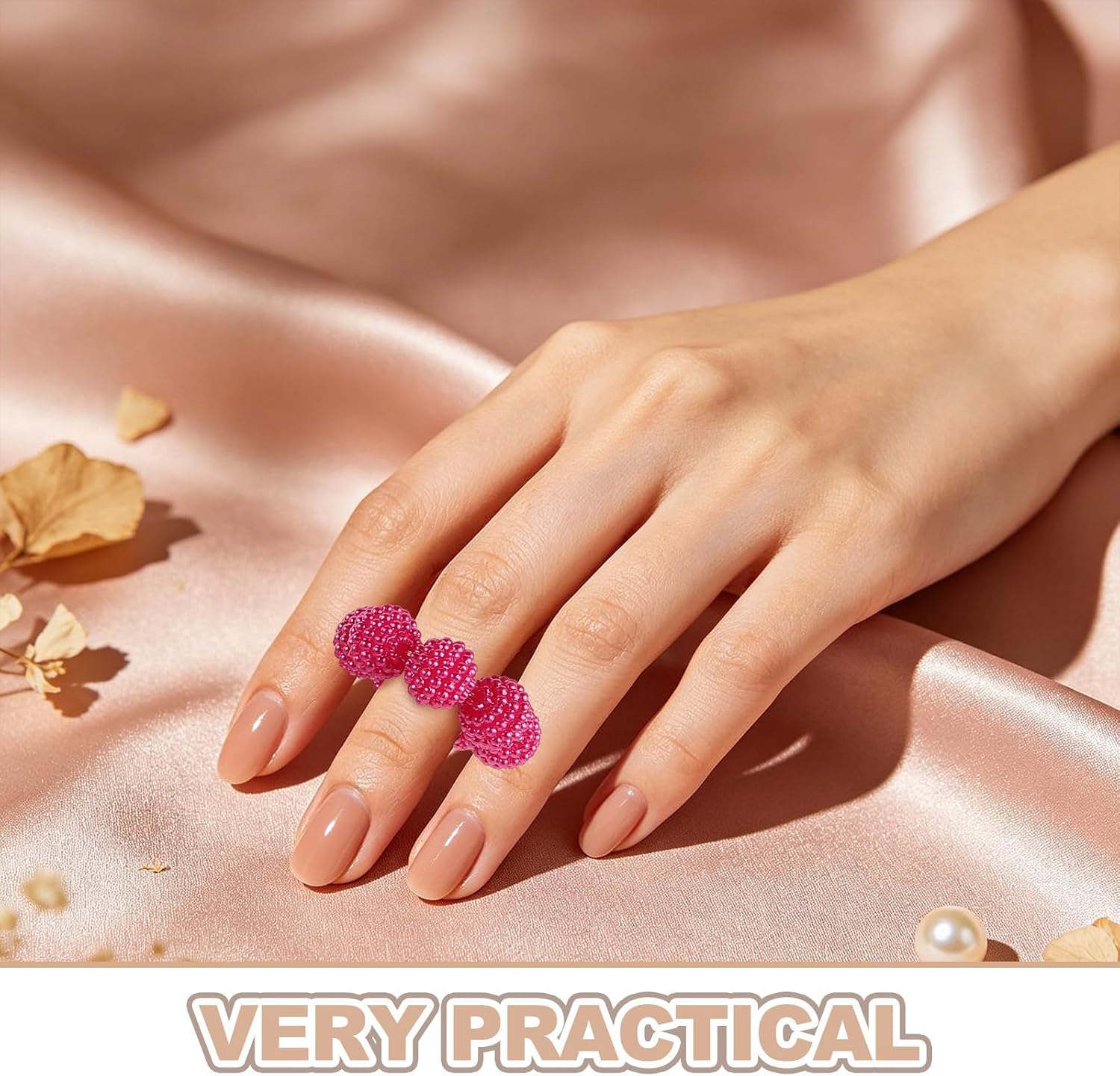 TEHAUX 10pcs Fidget Ring for Calming Anxiety with Spiky Beads, Ergonomic Abs Stress Reducer and Finger Massager for Adults and Office Workers, for Studying and Reading