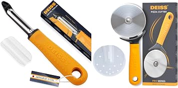 Deiss PRO Swivel Vegetable Peeler and Deiss Pro Heavy Duty Pizza Cutter