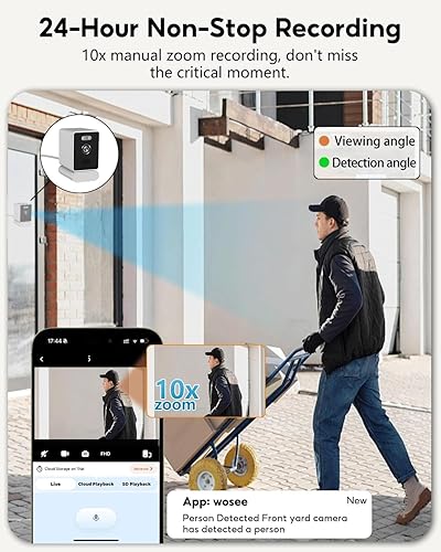 Miniatura 4 de Cámara de ventana de 5MP 2K, 2.4GHz y WiFi Cámaras interiores para seguridad del hogar, cámara de seguridad de ventana con adhesivo de montaje,