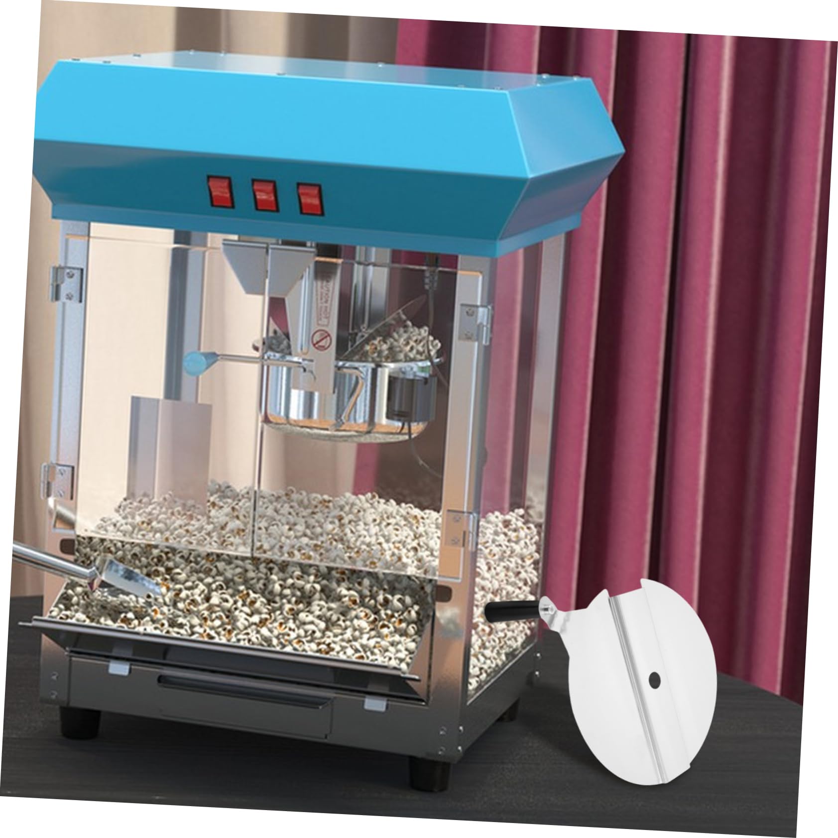 VINTORKY Stainless Steel Popcorn Machine Handle Replacement Pan Lid For Commercial Makers - View #4