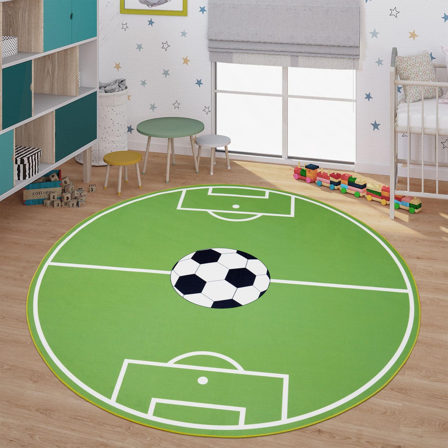 Tappeto Gioco Calcio Per Cameretta - Design Verde 80x150 Cm - Foto 7