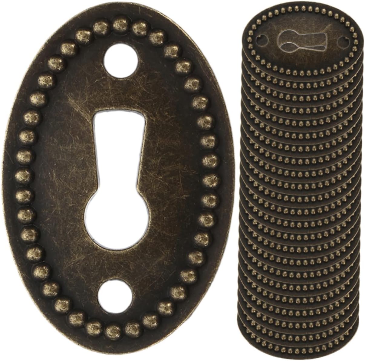24pcs Antique Keyhole Covers for Furniture Alloy Keyhole Insert Plates Elegant Dresser Decor for Cabinets and and Sturdy Protection