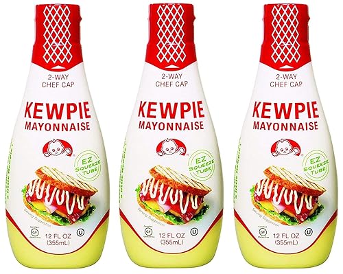 Kewpie Mayonnaise - Botella japonesa de mayonesa para untar sándwich - 12 onzas (paquete de 3)