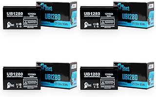 4X Pack - APC Smart-UPS 1000VA USB & SER SUA1000RM2U Battery - Replacement UB1280 Universal Sealed Lead Acid Battery (12V, 8Ah, 8000mAh, F1 Terminal, AGM, SLA) - Includes 8 F1 to F2 Terminal Adapters