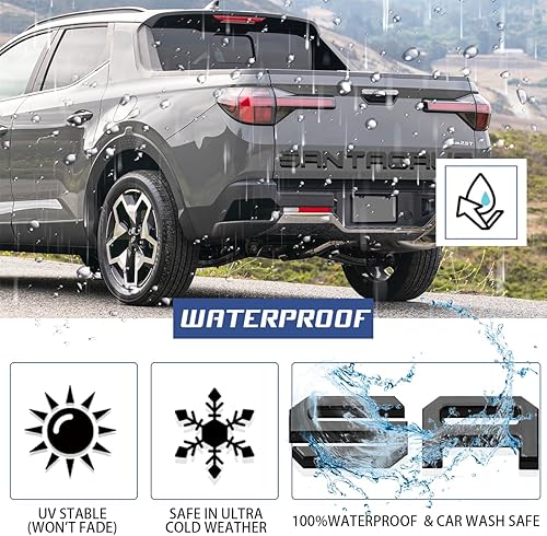 Vista 46 de Letras de inserciones para portón trasero compatibles con Santa Cruz 2022 2023 2024 2025 3D elevado y fuerte adhesivos letras adhesivas para emblema