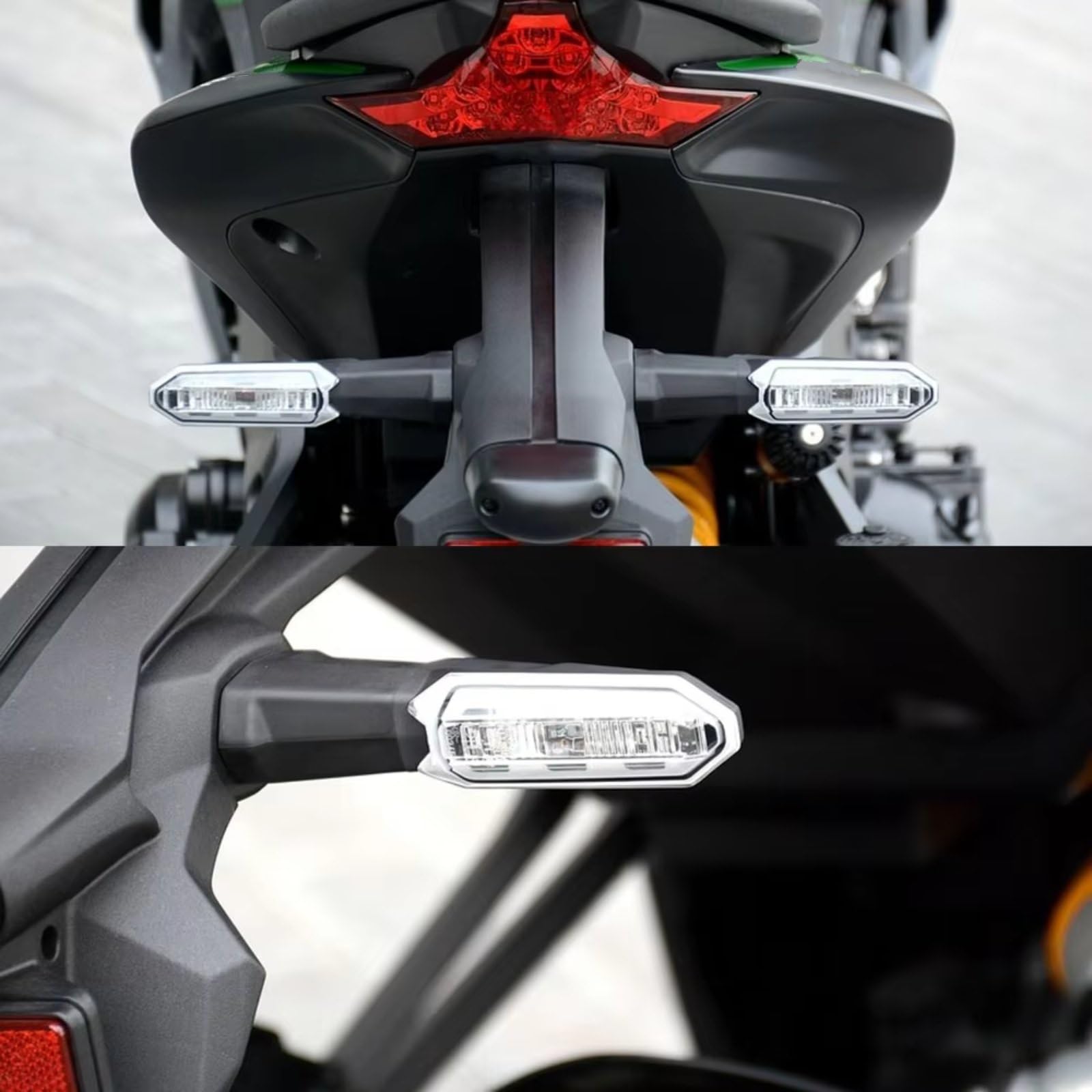 Intermitentes Moto para Z250 2013-2018 para Z300 2015-2020 para Z400 2017-2023 para Z750 2012-2013 para Z800 2013-2016 Accesorio De Luz Intermitente para Motocicleta(Clear,2pcs)