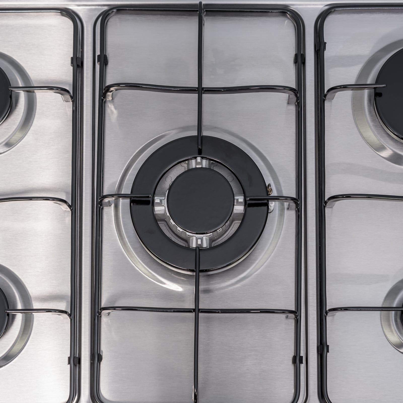 SIA 60cm Stainless Steel Single Oven, 70cm 5 Burner Gas Hob And Chimney Hood Fan — view 7