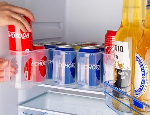 Miniatura 5 de Organizador portátil de latas de soda para estante de refrigerador, soporte para latas de cerveza, estante deslizante de almacenamiento de