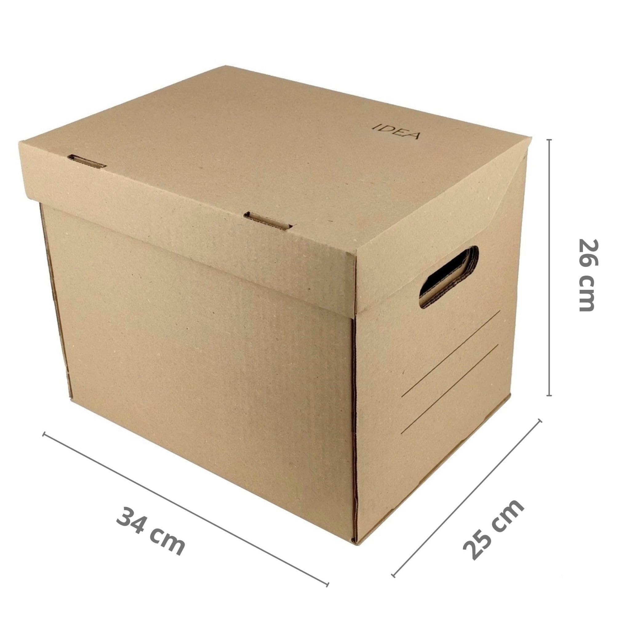 IDEA HOME STOREA IDEA Set 12 Scatole Archivio A4 con Coperchio, Scatole Porta Documenti in Cartone Resistenti e Impilabili, Organizer per Ufficio Casa e Trasloco
