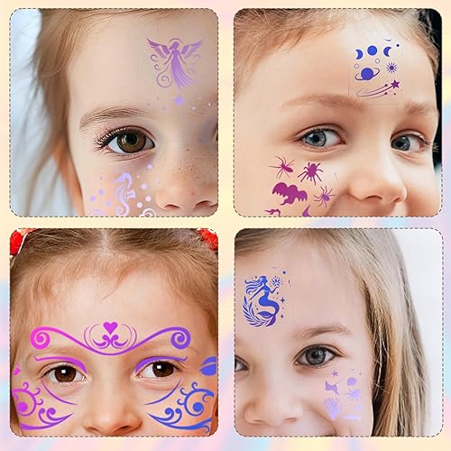 28pcs Body Paint Stencils, Premium Reusable Face and Body Paint Templates Kit Suitable for Holiday Party Makeup Temporary Tattoo Art
