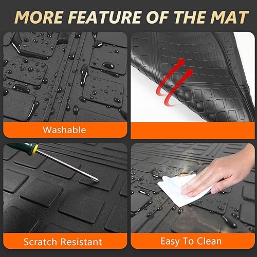 Miniatura 5 de powoq Tapete de maletero compatible con Ford Edge 2015-2024, protector de respaldo de asiento de TPE (solo para 5 plazas) Reemplazo para accesorios