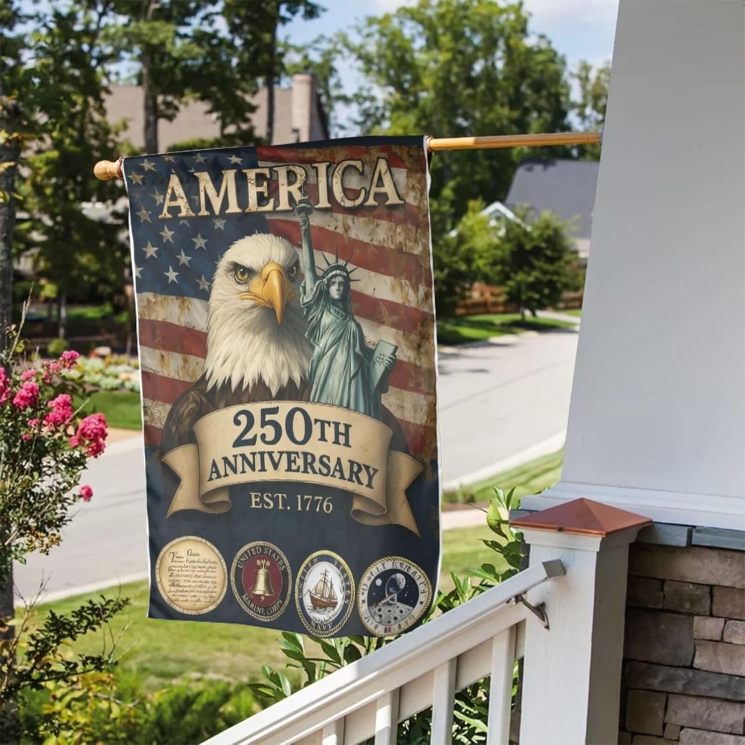 250 Years Garden Flag 12x18 Double Sided America 250th Anniversary 1776 2026 Semiquincentennial Flag for Outside House Indoor Yard Patriotic Banner Decor - Image 7