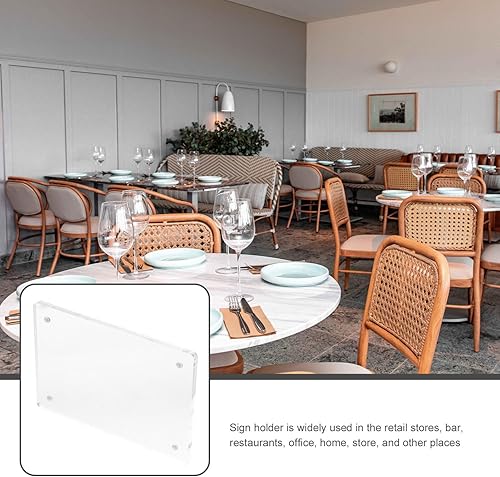 Miniatura 8 de NUOBESTY Soportes de letrero de acrílico para marcos de licencia comercial de soporte de menú de exhibición