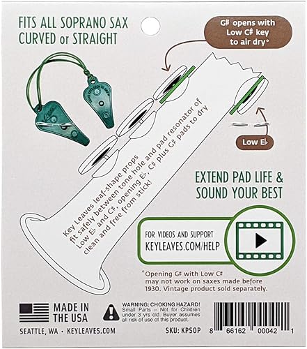 Miniatura 3 de Key Leaves Accesorios para llaves de saxofón soprano para detener las almohadillas adhesivas, proteger el cuero de la almohadilla y mantener tu