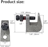 Vista 2 de Top Beam Clamps, UNC 3/8" Iron Safety Rod Beam Clamp, 3/4" Jaw Opening, Beam Wall Ceiling Mount Vertical Piping Support-Clamp for Copper, PVC