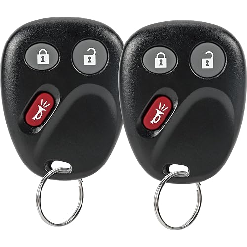 Keyless Entry Remote Control Car Key Fob Replacement for 2003 04 05 2006 Chevy Silverado 1500 2500HD Avalanche Suburban Tahoe SSR Equinox GMC Sierra Yukon XL Hummer H2 Cadillac Escalade, LHJ011, 2Pcs
