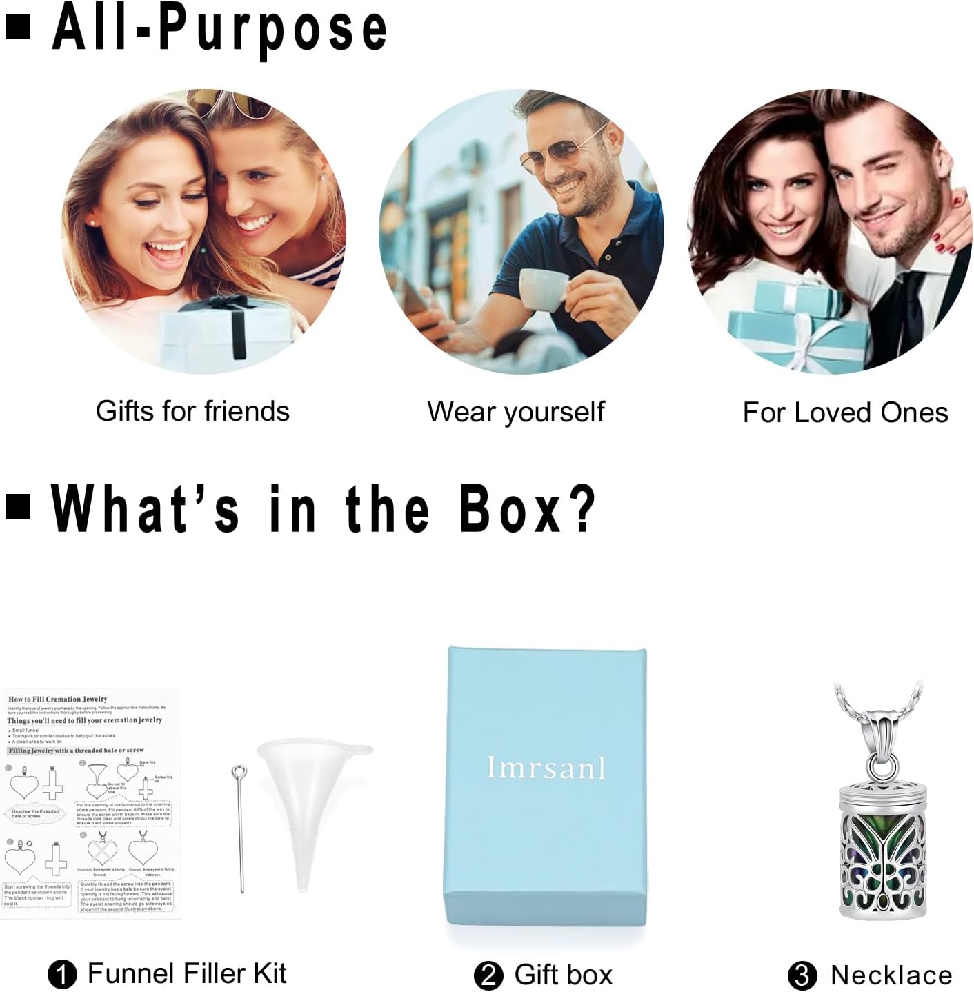 Imrsanl Hollow Butterfly Cage Cremation Jewelry Cylinder Urn Necklace for Ashes Memorial Locket Pendant Loved Ones Funeral Keepsake for Women Men - Image 7