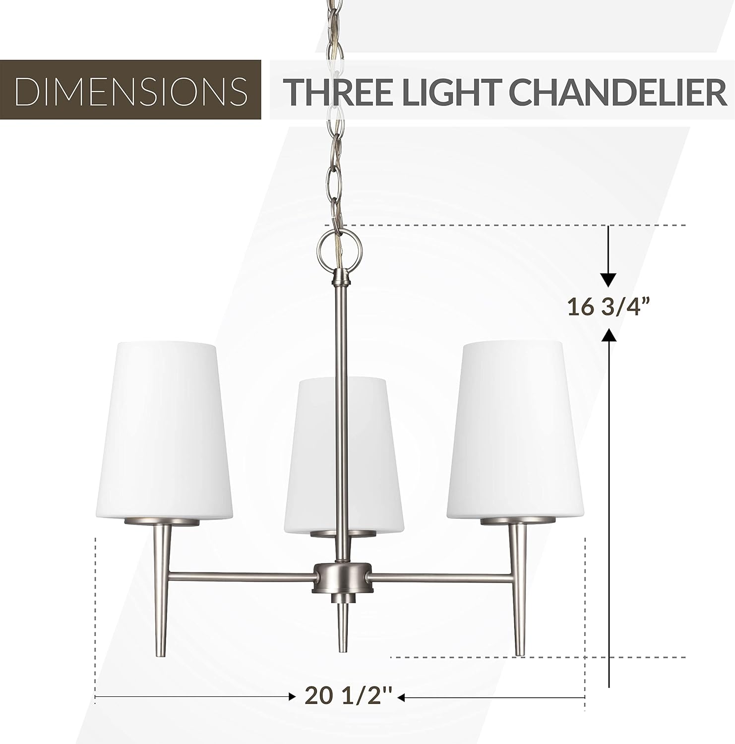 Tесh Dеаlѕ 🔥 Sea Gull Lighting 3140403-962 Driscoll Three Light Chandelier, Brushed Nickel Finish