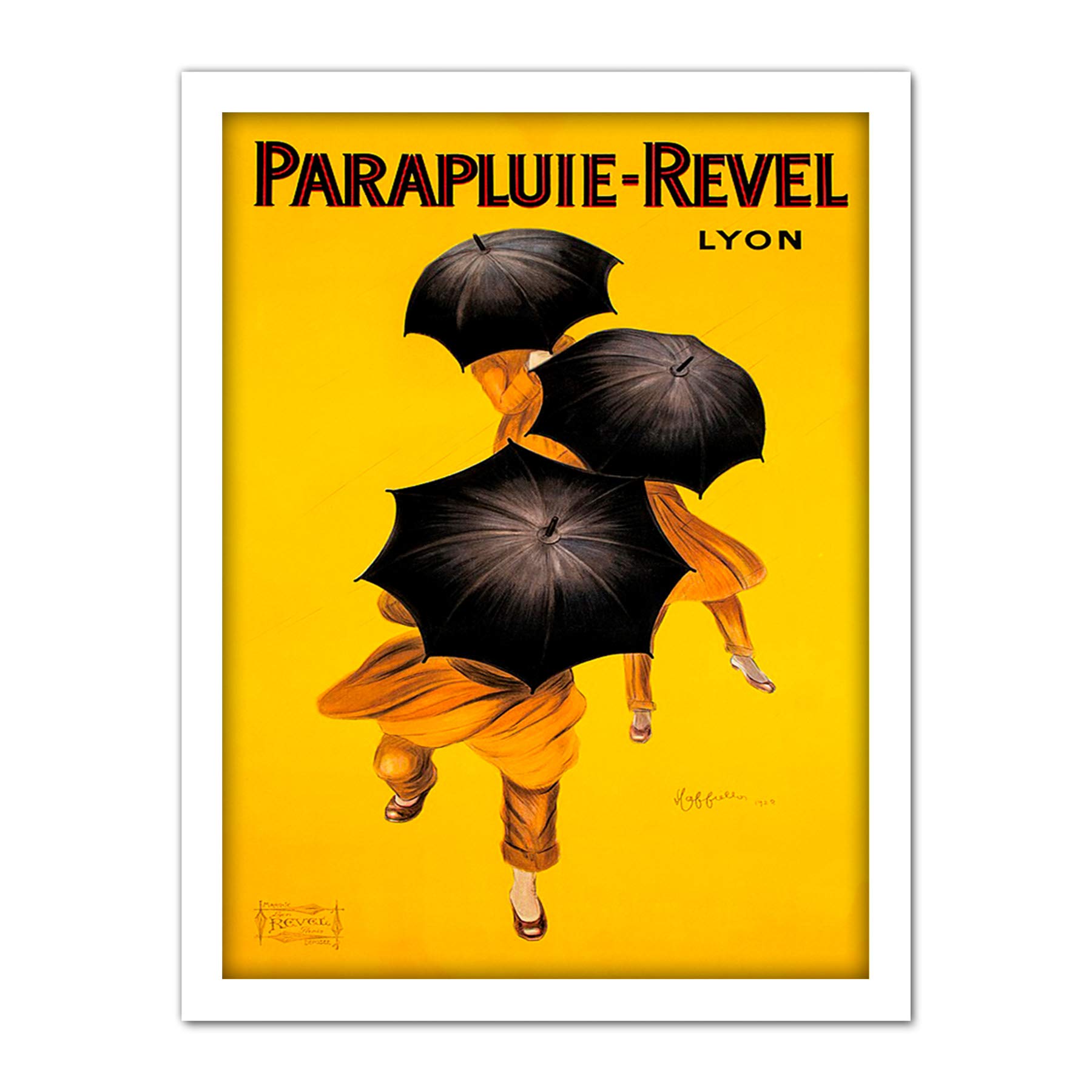 Wee Blue Coo Parapluie Revel Umbrella Rain Lyon France Artwork Framed Wall Art Print 18X24 Inch