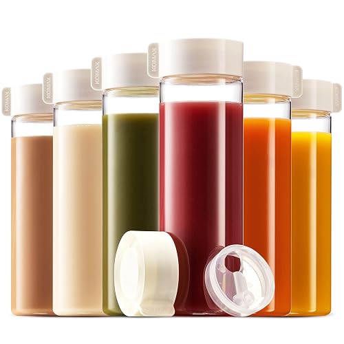 Komax Reusable Juice Bottles Set of 6 18.5 oz