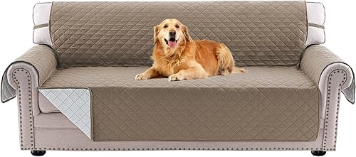 Miniatura 9 de PrinceDeco Funda de sofá reversible lavable para sofá de 2 plazas, protector de muebles con correas elásticas para mascotas, niños, perros y gatos