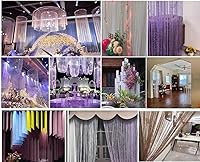 Vista 5 de Cortina decorativa separadora de ambientes, diseño de cadenas con flecos de cristal, 78.7 x 39.3 pulgadas, de Eve Split