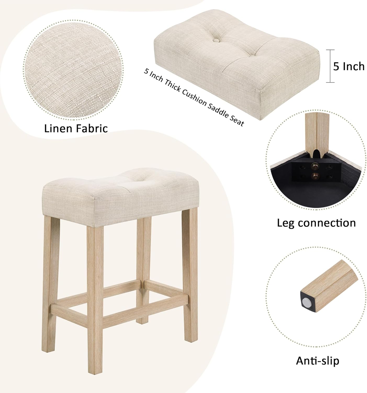 LZ LEISURE ZONE 4-Piece Bar Table Set with Power Outlet, Dining Bar Table and Chairs Set with 3 Padded Stools for Living Room/Dining Room/Game Room, Light Oak