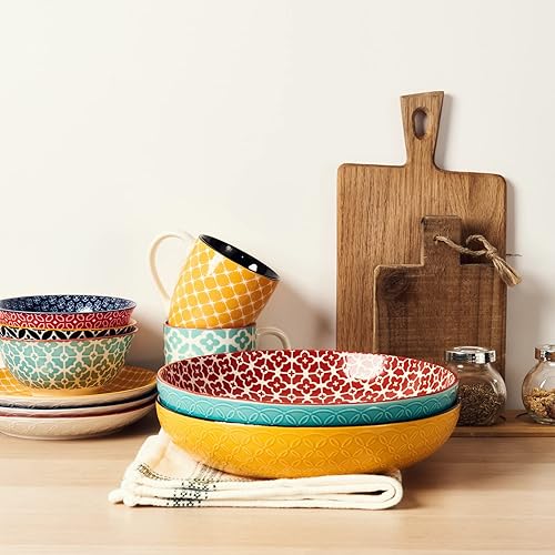 Miniatura 9 de DOWAN Paquete de cuencos grandes para servir de 11.5 pulgadas y cuencos de cereales de 33 0z