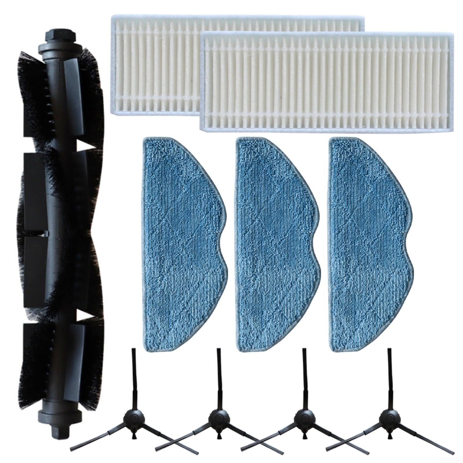 Puupaa Replacement Parts for Tapo RVA100,RV10,RV10 Plus,RV30RV30 Plus Robot Vacuum Cleaner, Accessories Main Brush,Side Brush,Filter,Mop Cloth(A)