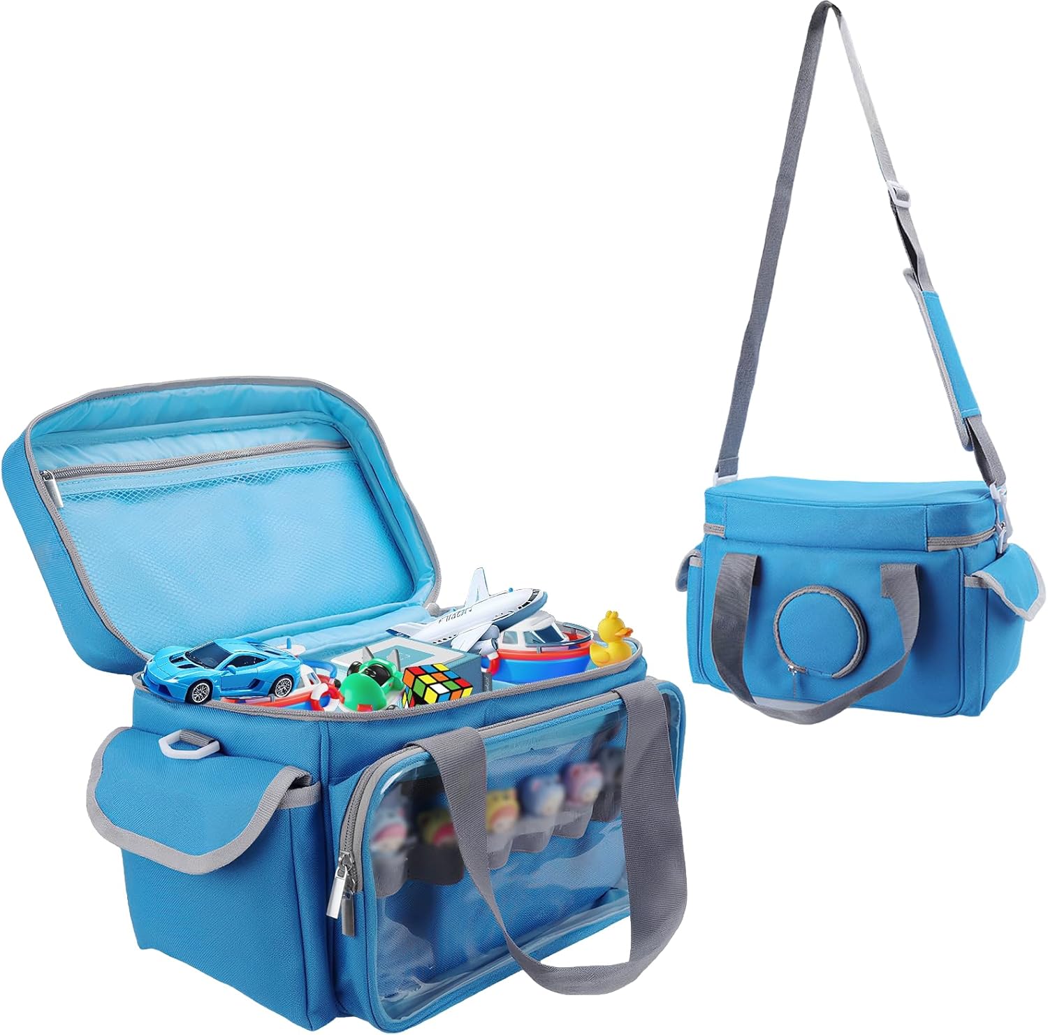 Toniebox Carrying Case Tonie Box Storage Bag for Starter Set Toniebox Figures Characters Headphones & Accessories, Blue
